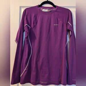 Columbia Omni-heat Base Layer Running Activewear Long Sleeve top Purple S Large